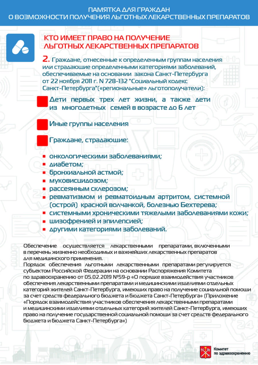 Кто имеет право на получение льготных лекарственных препаратов 2
